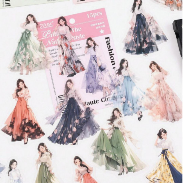 30pcs Random Fashionable Clothes & Girls Pattern Design Art Decal Stickers