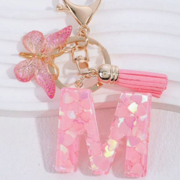 Resin Keychain Letter M