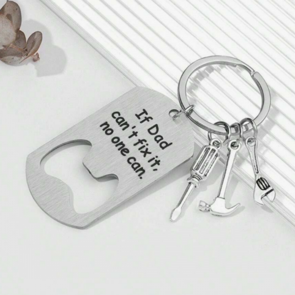Stainless Steel Keychain If DAD Can't Fix It No One Can