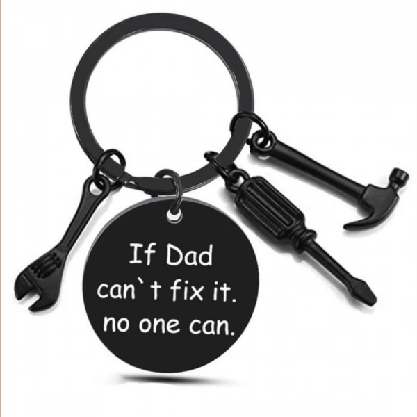 Stainless Steel Keychain If DAD Can't Fix It No One Can