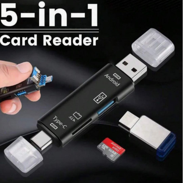  5 In 1 Multi-Functional Usb 2.0 Type-C/Usb/Micro Usb/Tf/Sd Card Reader
