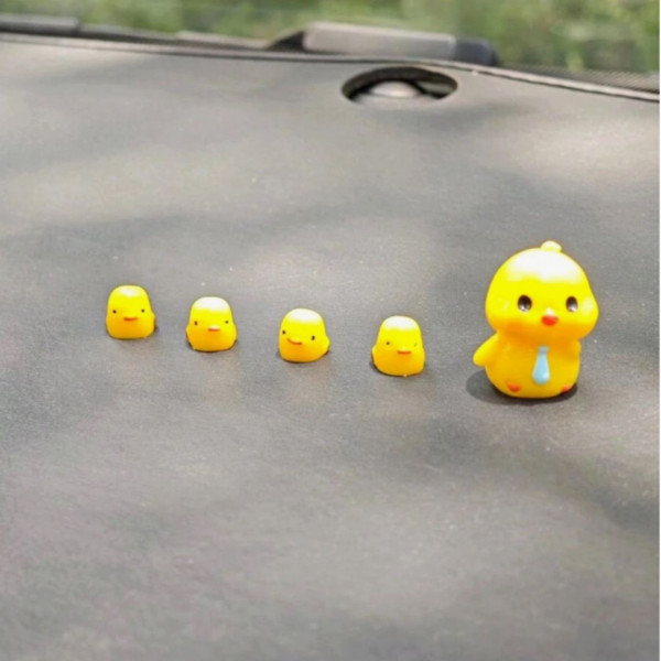 5pcs Cute Resin Yellow Chick Ornament