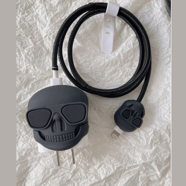Set Of 4pcs Skull Data Cable Protector Iphone