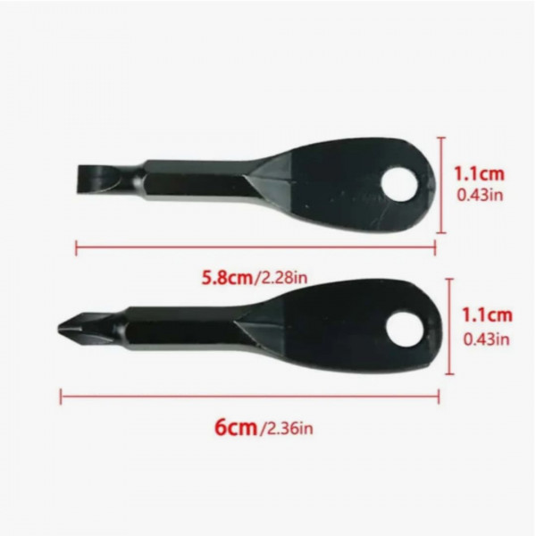 Portable Phillips & Slotted Screwdriver Key Ring