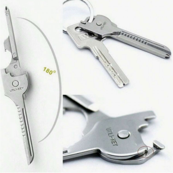 Multi functional Keychain, 6-In-1 Folding Mini Knife & Multi tool 