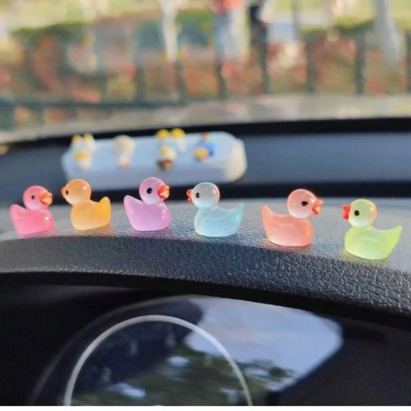  6pcs Luminous Duck Shaped Car Ornament
