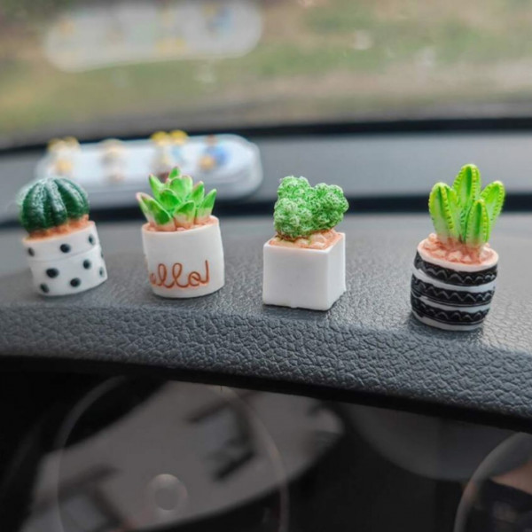 4pcs Cactus Design Car Ornament
