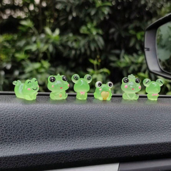 6pcs Creative Luminous Frog Car Ornament