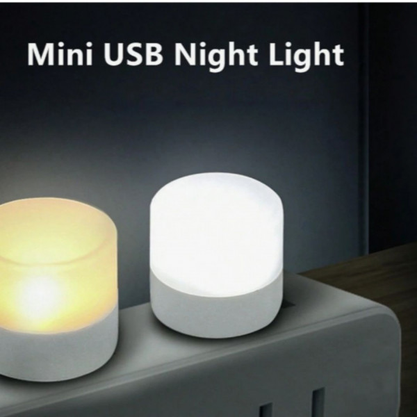 1Pc Mini USB Night Light Warm White Eye Protection 