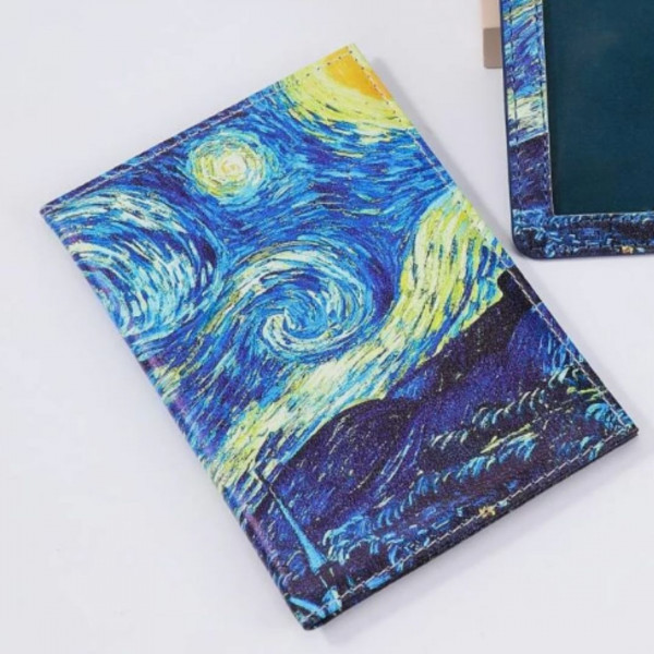 World Map Travel Passport Cover Van Gogh 