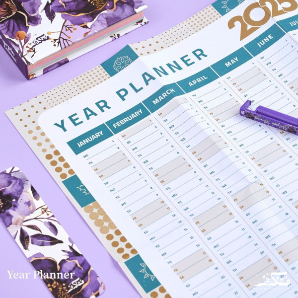 Box Daily planner Mofkera - Purple Leaves ( 2025 )