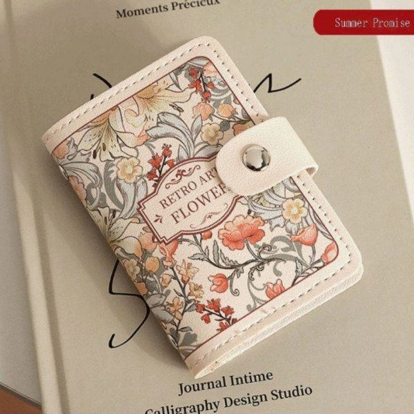 New Flower Oil Painting Card Bag For Women Retro Style Multi Slot Bank Card Bag ID Bag Large Capacity Card Bag For Women Wallet Small  Closure Type:	Buckle Style:	Casual, Cute, Vintage, Fashionable Features:	Waterproof, Lightweight, Foldable Color:	Multic