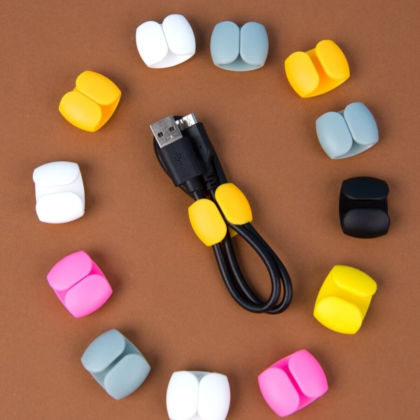 10pcs Random Color Data Cable Organizer