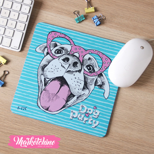 Rubber Mouse Pad-Dog Party