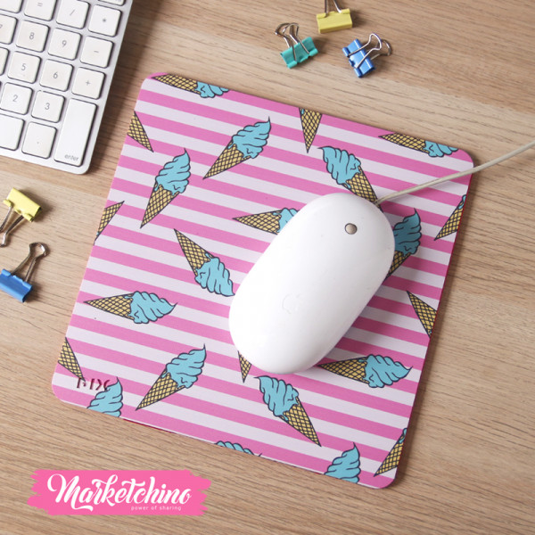 Rubber Mouse Pad-Ice Cream-Pink