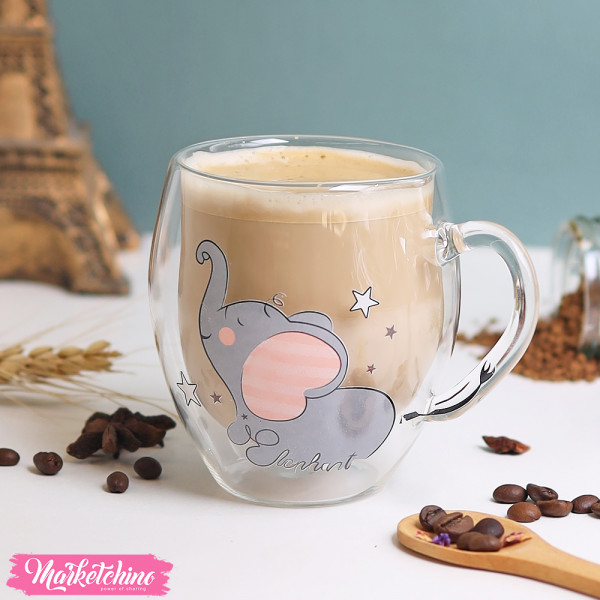 Double Pyrex Cup-Elephant