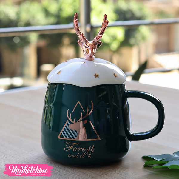 Ceramic Mug-Olive Deer