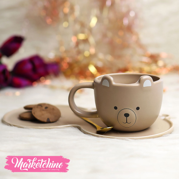 Ceramic Coffee Cup&plate-Cafe Bear 
