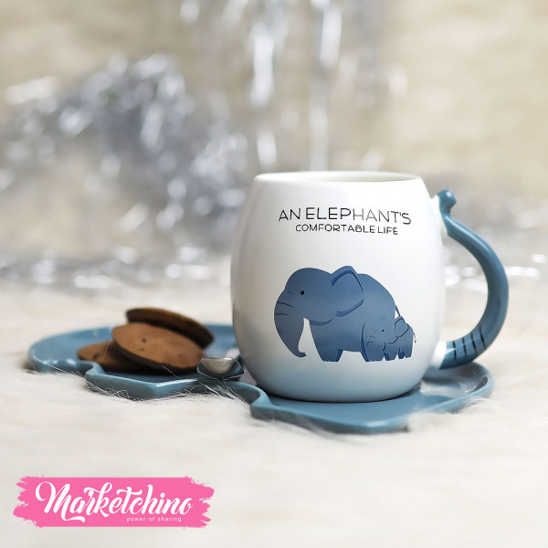 Ceramic Cup&plate-Elephant 