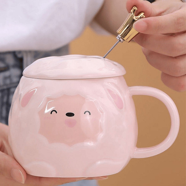 Ceramic Mug-Pink Sheep 
