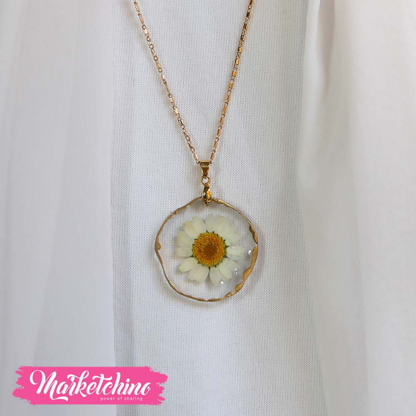 Resin Necklace-Daisy Flower