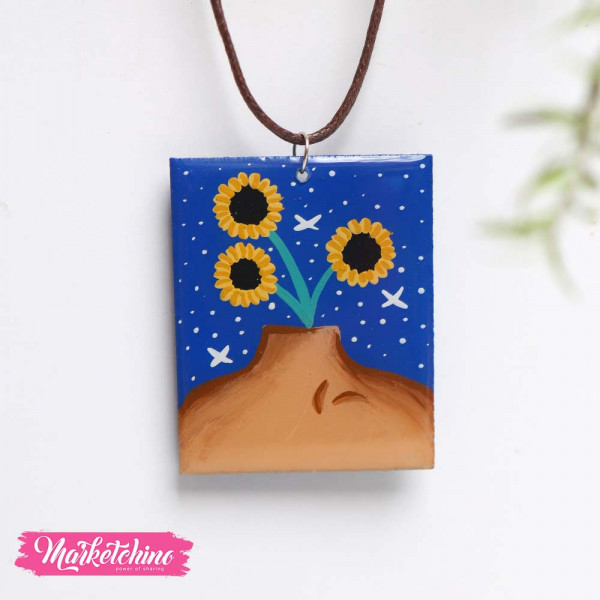 Painted Necklace-Sun Flower