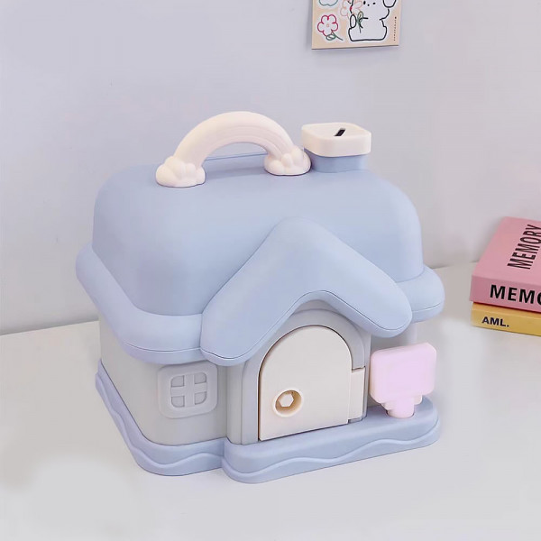 Acrylic Piggy Bank With Sticker  - House 