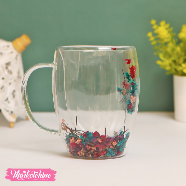 Double Pyrex Mug With Baby Flower 