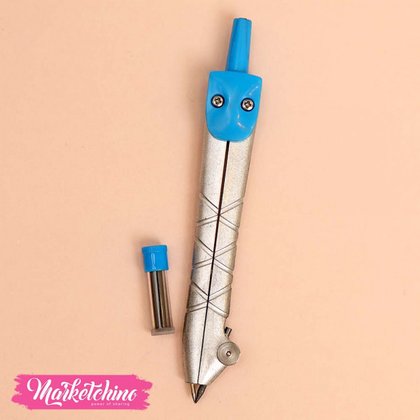 Metal Compass Mathematical Geometry Set of 2  Pieces-Blue