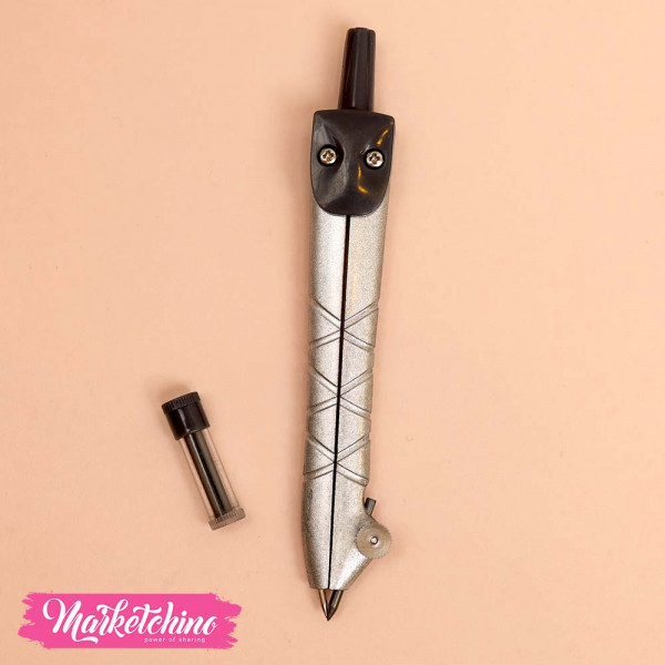 Metal Compass Mathematical Geometry Set of 2  Pieces-Gray