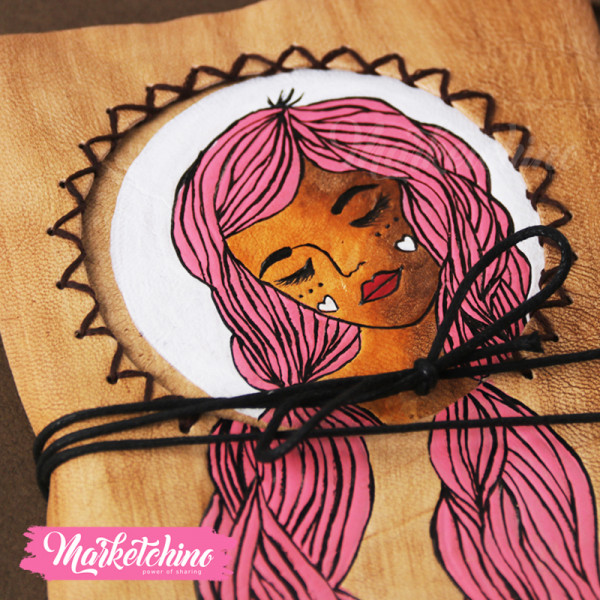 Leather Sketch Book-Sleep Girl