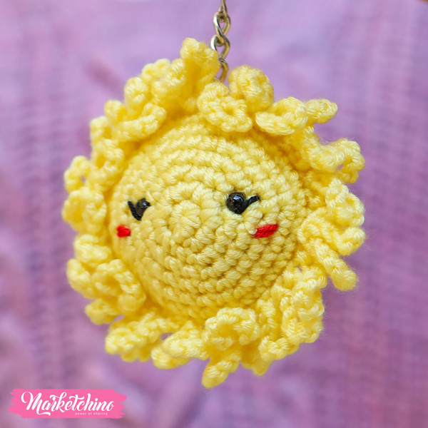 Crochet-Keychain-Sun