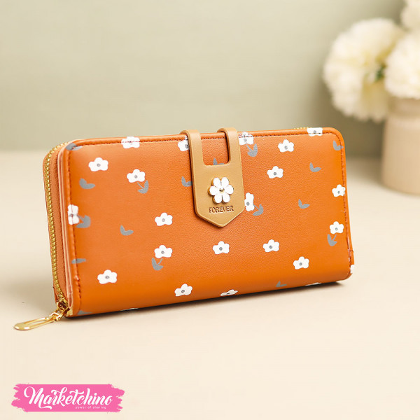 Leather Wallet - Daisy Flower 