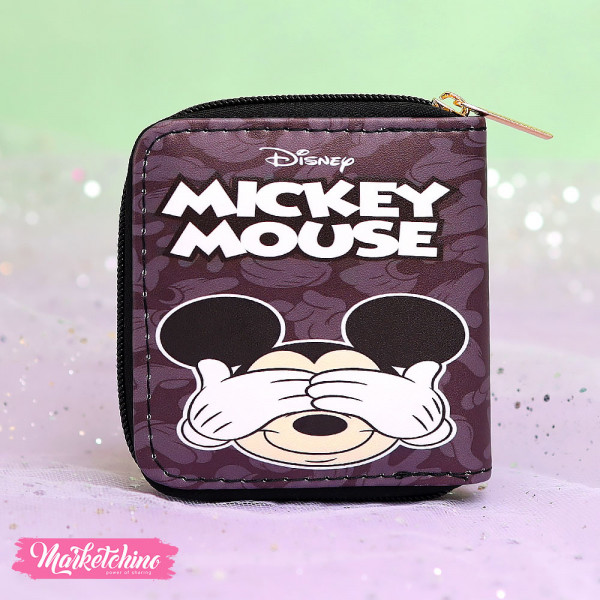 Leather Wallet-Gray Mickey Mouse