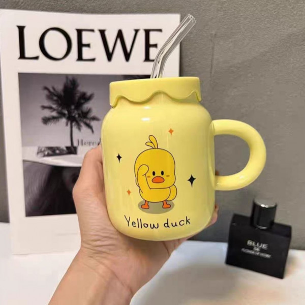 Ceramic Jar Mug-Yellow Duck