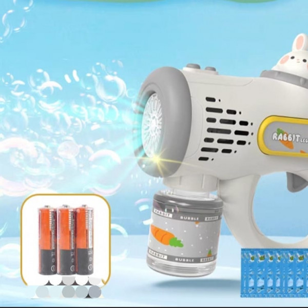Bubble Machine Gun Rabbit  Bubble Gun for Kids Bubble Blower with Led Light & Bubble Solution