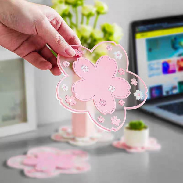Rubber Heat resistant Non-Slip Coaster - Flower