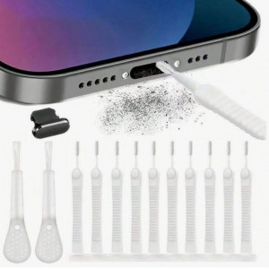 13PCS Mobile Phone Speaker Dust Removal Cleaner Tool & Silicone Dust Plug Type Iphone 