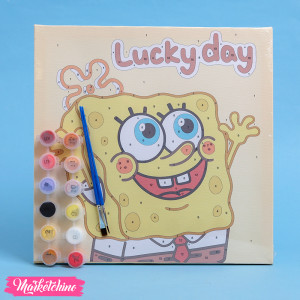 1Pcs Random Of Painted Canvas Tableau - SpongeBob
