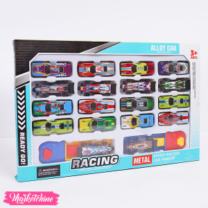 Set Of  18Pcs Of Mini Acrylic Car & 2 Push