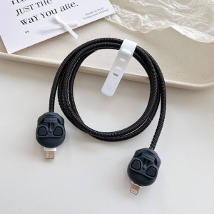 Set of 4 Skeleton Print Data Cable Protector iPhone & Android 