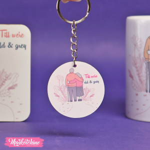 Wooden Keychain-Till We’re Old & Grey