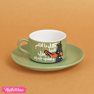 Painted Cup & Plate - Daffy Duck