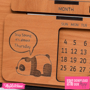 Wooden Desk Calendar & Organizer Multi Uses   