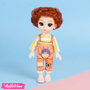 Hard Rubber Random Hair-Doll-Orange Suit (16 cm ) 