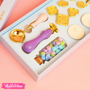Set Of 12Pcs Random Stamp Wax Head & Handle