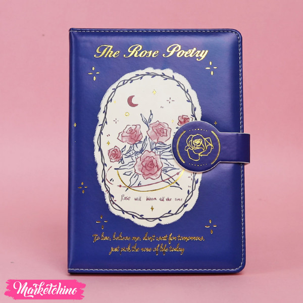 PU Leather Notebook Magnetic Buckle - Rose A5 