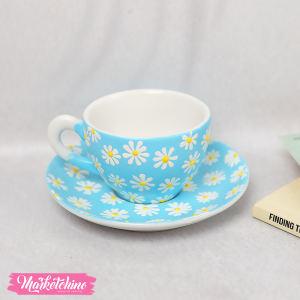 Painted Cup&Plate-Daisy Flower  