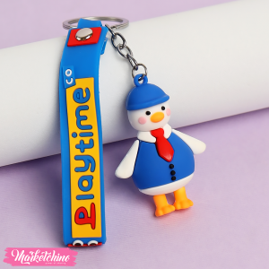 Silicone Keychain-Blue Duck