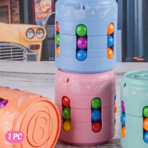 1pc Random  Bead Decor Magic Cube, Modern Spiral Design Cube Toy For Kids 3